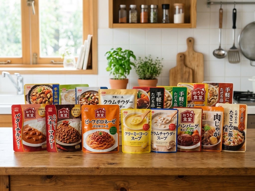 レトルトカレーやスープなどのパウチ商品